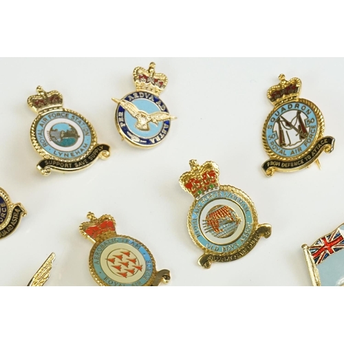 25 - A Collection Of Ten Royal Air Force / RAF Badges To Include Squadron Badges.