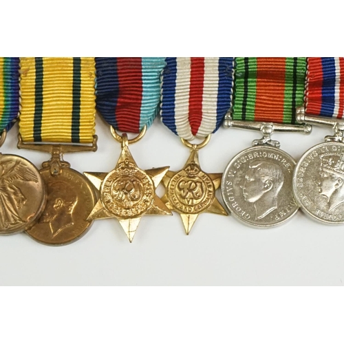 9 - A World War One And World War Two Group Of Eight British Military Miniature Medals Comprising Of The... 