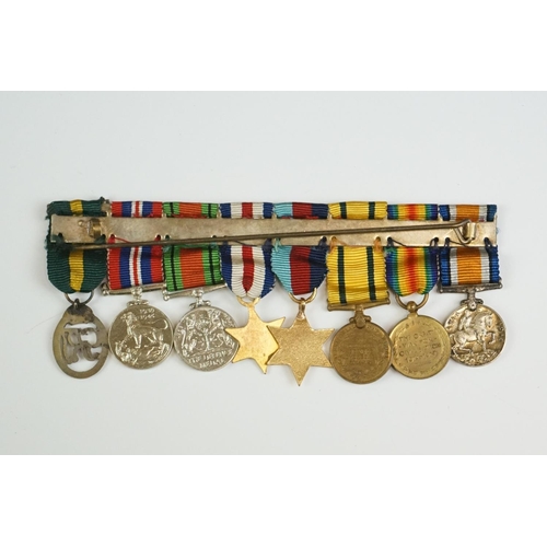 9 - A World War One And World War Two Group Of Eight British Military Miniature Medals Comprising Of The... 