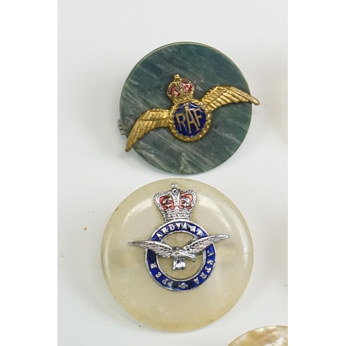 34 - A Collection Of Eight Royal Air Force / RAF Sweetheart Brooches To Include World War Two Era Example... 