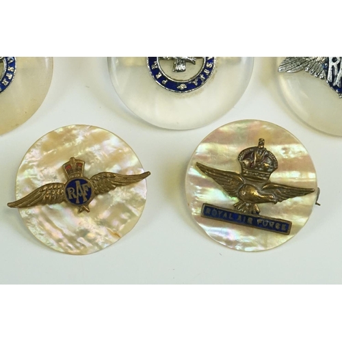 34 - A Collection Of Eight Royal Air Force / RAF Sweetheart Brooches To Include World War Two Era Example... 