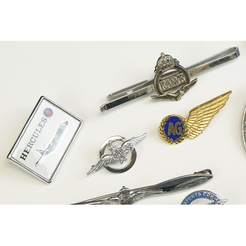 35 - A Collection Of Ten Royal Air Force / RAF Sweetheart Brooches, Many With The Kings Crown, To Include... 