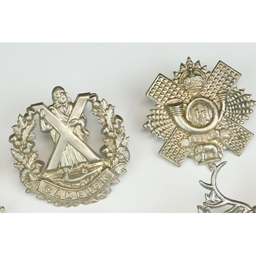 38 - A Small Collection Of Eight British Military Cap Badges To Include The Black Watch, The Royal Electr... 