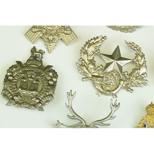 38 - A Small Collection Of Eight British Military Cap Badges To Include The Black Watch, The Royal Electr... 