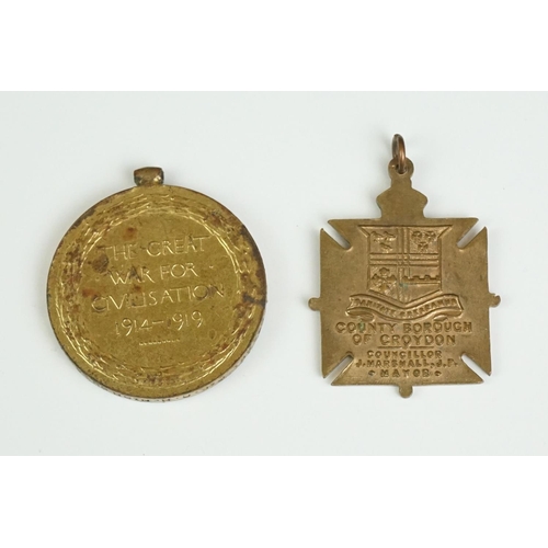 39 - A Full Size British World War One The Great War Of Civilisation Victory Medal, Correctly Named And I... 