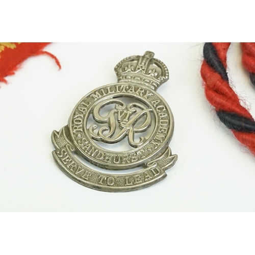 40 - A Small Group Of British Militaria Relating To The Royal Military Academy Sandhurst To Include Cap B... 