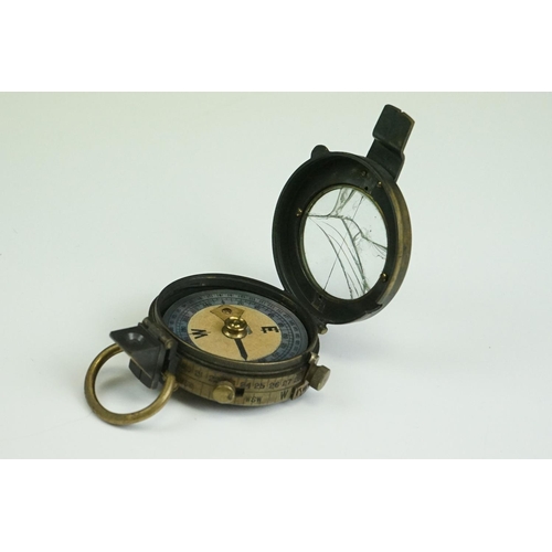 45 - A British Military Brass Cased Marching Compass (A/F).