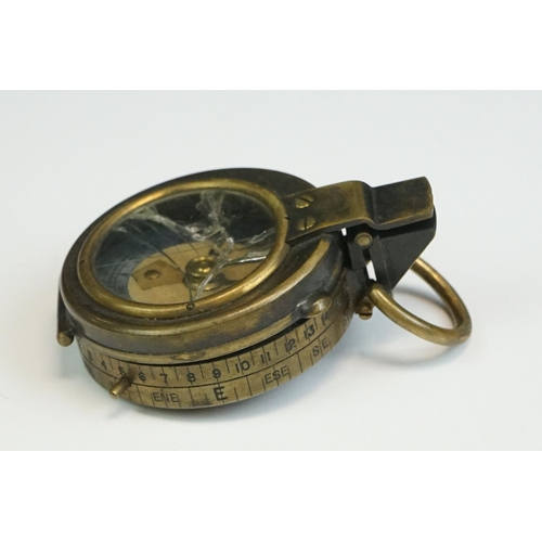 45 - A British Military Brass Cased Marching Compass (A/F).