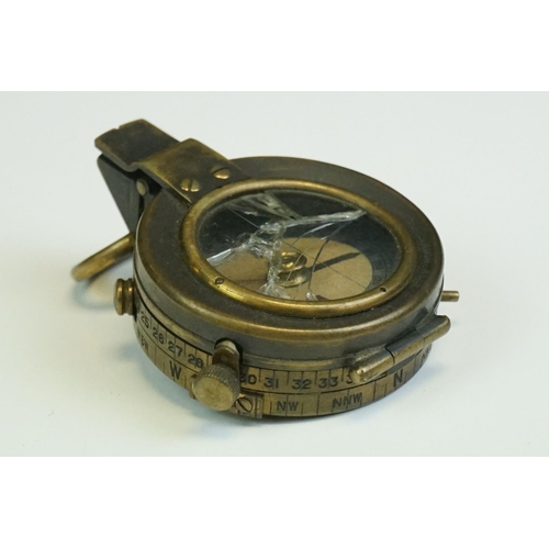 45 - A British Military Brass Cased Marching Compass (A/F).