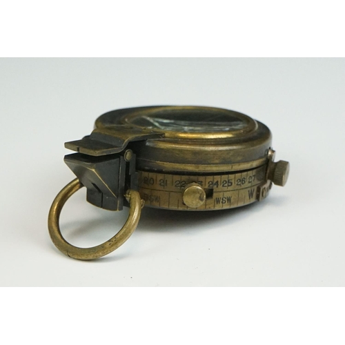 45 - A British Military Brass Cased Marching Compass (A/F).