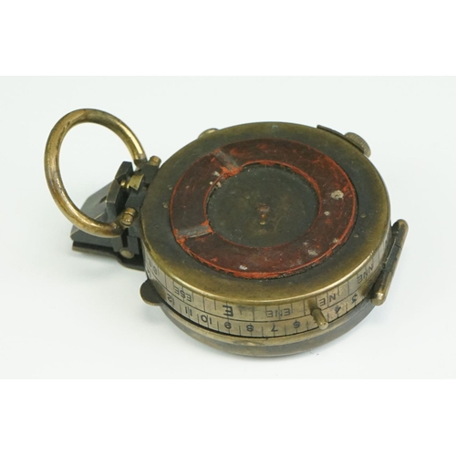 45 - A British Military Brass Cased Marching Compass (A/F).