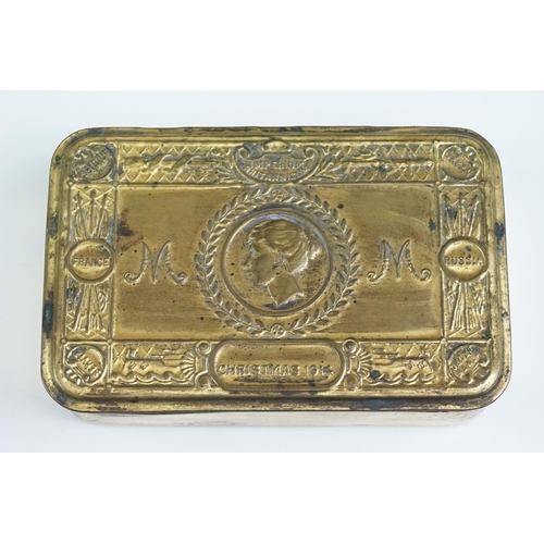 47 - A British World War One Christmas 1914 Princess Mary Brass Gift Tin.