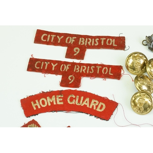 48 - A Collection Of British World War Two Militaria Relating To The City Of Bristol Home Guard / Glouces... 