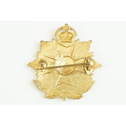 58 - A British The Border Regiment Kings Crown Gilt Metal Coronation Badge Complete With Pin Fixing To Ve... 