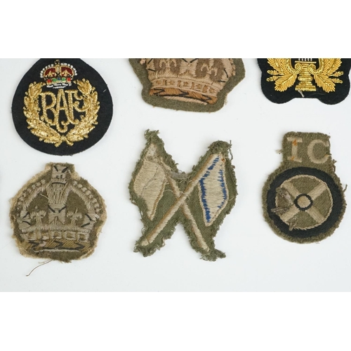 63 - A Small Collection Of British Military Cloth Badges To Include Royal Air Force, The Civil Defence Co... 