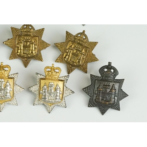 64 - A Collection Of Ten British Military The East Surrey Regiment Cap And Collar Badges To Include OSD, ... 