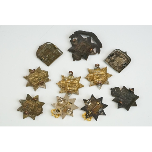 64 - A Collection Of Ten British Military The East Surrey Regiment Cap And Collar Badges To Include OSD, ... 