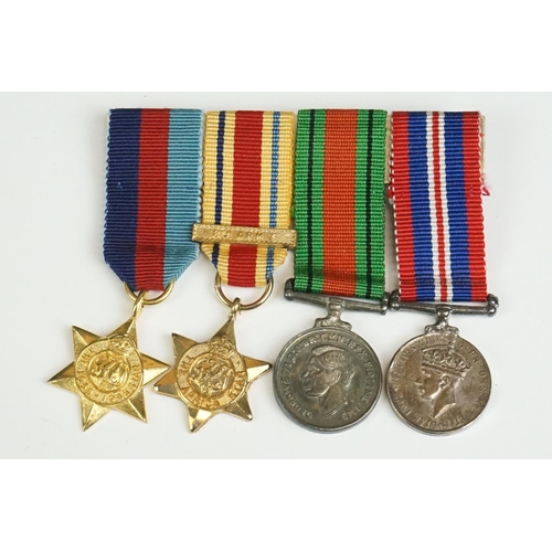 101 - A British World War Two Miniature Medal Group Of Four To Include The 1939-45 British War Medal, The ... 