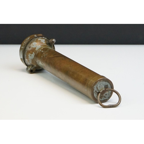 104 - A British Military Issued Brass Telegraph / Morse Torch, Marked 5A/2011 Along Wit The British Broad ... 