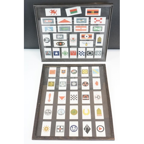 130 - A Framed And Glazed Set Of Army Corps And Divisional Signs Cigarette Cards By Players Cigarettes.