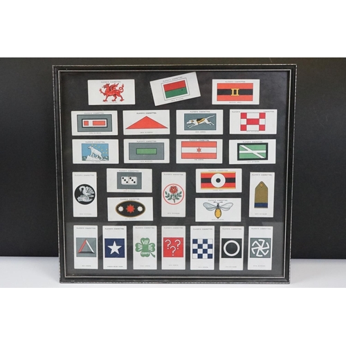 130 - A Framed And Glazed Set Of Army Corps And Divisional Signs Cigarette Cards By Players Cigarettes.