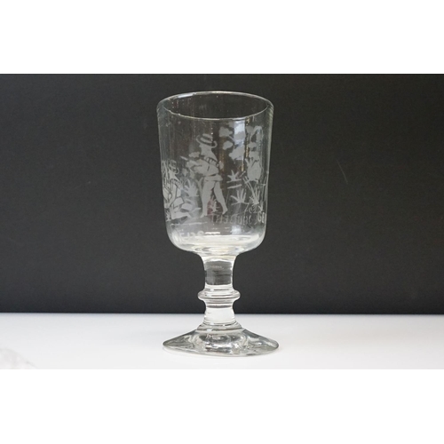 135 - A Commemorative Military 19th Century French glass, Etched General Joubert Les Boers.