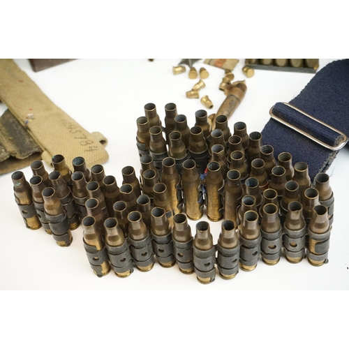 147 - A Collection Of Spent / Inert Military Infantry / Artillery Brass Shell Cases Contained Within A Amm... 