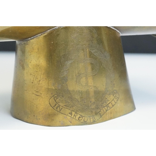 149 - A World War One Trench Art Miniature Coal Scuttle With Engraving To The Royal Army Medical Corps.