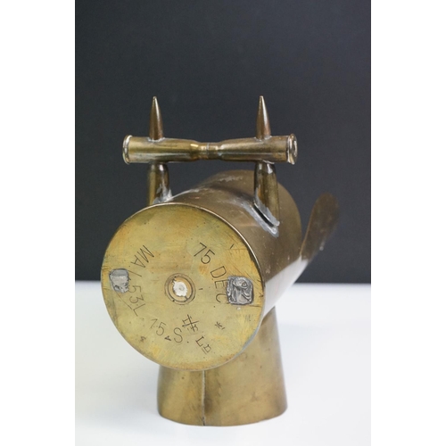 149 - A World War One Trench Art Miniature Coal Scuttle With Engraving To The Royal Army Medical Corps.