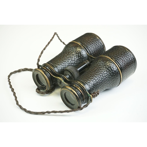 151 - A Pair Of British World War One Officers Field Binoculars, Broad Arrow Marked To The Binoculars And ... 