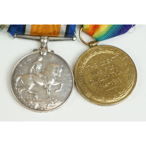 158 - A British World War One Full Size Medal Pair To Include The Great War Of Civilisation Victory Medal ... 