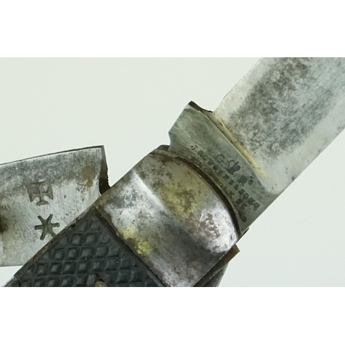 169 - A British Royal Navy Pre World War Two / WW2 Rigging Knife With Marlin Spike, Dated For 1938 And Mak... 