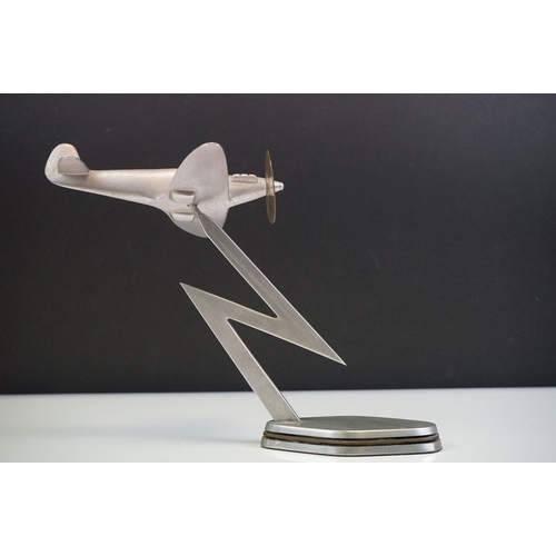 178 - A World War Two Era Trench Art / Scratch Built Aluminium Model Of A Spitfire In Flight.