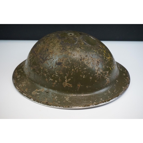 188 - A British World War Two Helmet Together With An Army Notebook No.153 And An Air Force Folder.