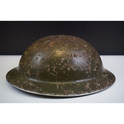 188 - A British World War Two Helmet Together With An Army Notebook No.153 And An Air Force Folder.