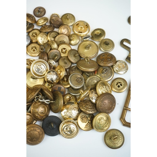 199 - A Collection Of Mainly British Military Regimental Buttons To Include Kings Crown World War Two Exam... 