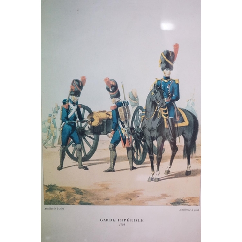 214 - Two Framed And Glazed Military Prints To Include Garde Imperiale Garde Nartionale 1809 Tirailleur Gr... 