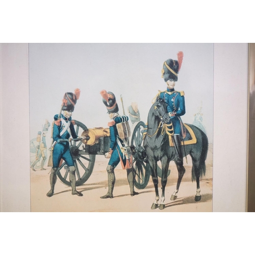 214 - Two Framed And Glazed Military Prints To Include Garde Imperiale Garde Nartionale 1809 Tirailleur Gr... 