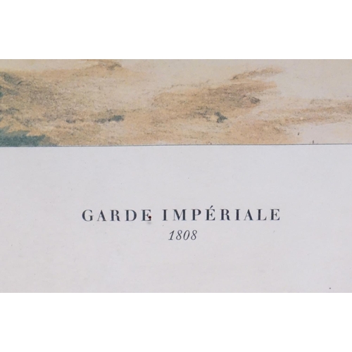 214 - Two Framed And Glazed Military Prints To Include Garde Imperiale Garde Nartionale 1809 Tirailleur Gr... 