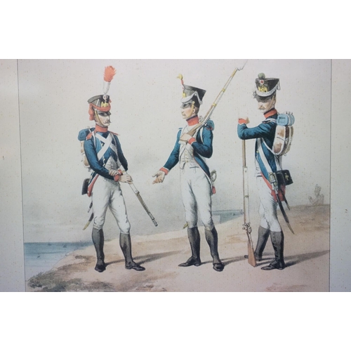 214 - Two Framed And Glazed Military Prints To Include Garde Imperiale Garde Nartionale 1809 Tirailleur Gr... 