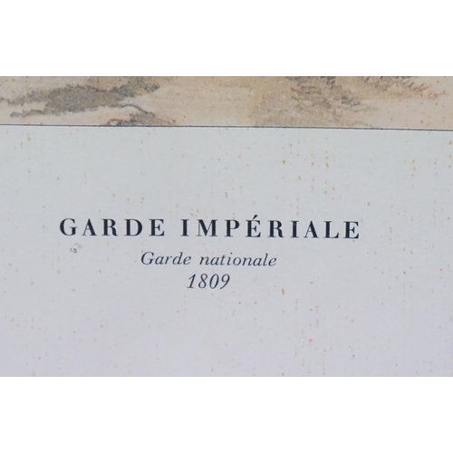 214 - Two Framed And Glazed Military Prints To Include Garde Imperiale Garde Nartionale 1809 Tirailleur Gr... 