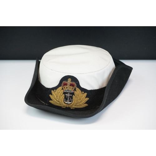 229 - A Mixed Collection Of Militaria To Include A British Royal Navy Female Officers Cap, Two Male Navy C... 