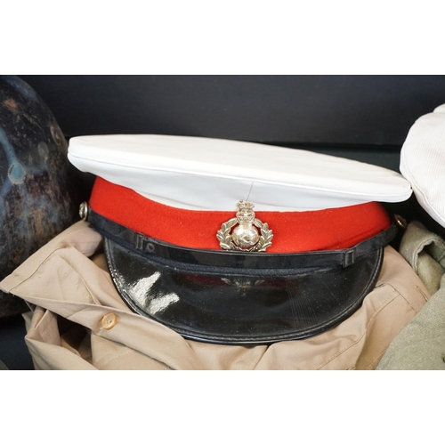 231 - A Job Lot Of Mixed Militaria To Include Two x Cold War Era Bulgarian Helmets, A Royal Marine Other R... 