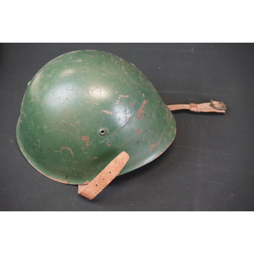 231 - A Job Lot Of Mixed Militaria To Include Two x Cold War Era Bulgarian Helmets, A Royal Marine Other R... 