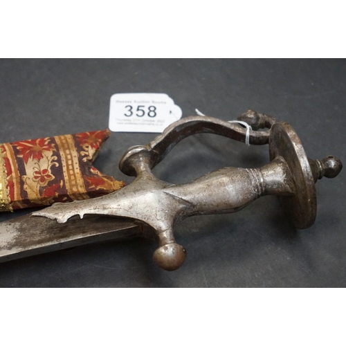 358 - A Pair Of Traditional Indian Talwar Swords Complete With Decorative Scabbards.