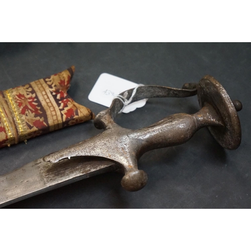 358 - A Pair Of Traditional Indian Talwar Swords Complete With Decorative Scabbards.