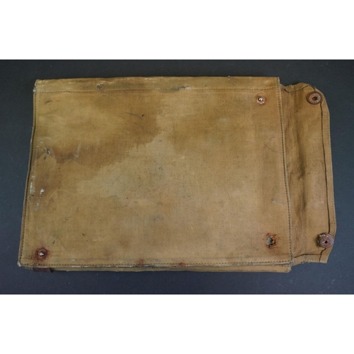 200A - A British Military Issued World War Two Era Canvas Document / Map Folder.