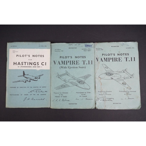 208 - A Collection Of Twenty British Air Ministry / Royal Air Force Pilots And Flight Engineers Notes To I... 