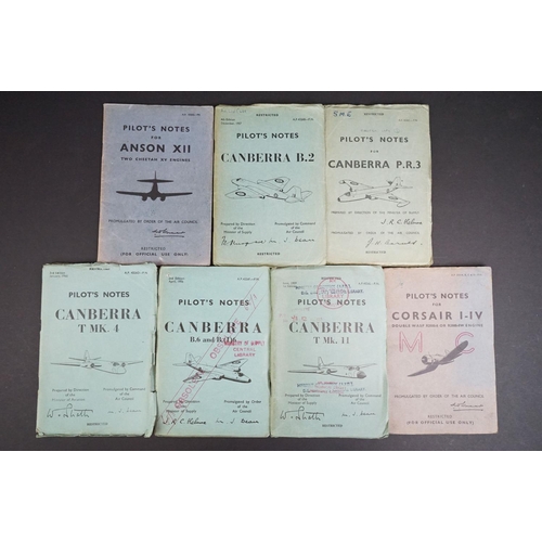 210 - A Collection Of Twenty British Air Ministry / Royal Air Force Pilots And Flight Engineers Notes To I... 