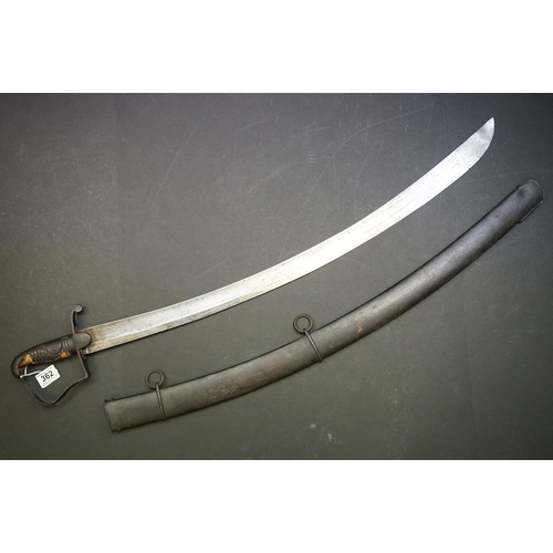 362 - An Antique 1796 Pattern Light Cavalry Troopers Sword Together With Scabbard, 82cm Sharply Curved Ful... 